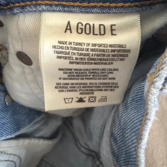 AGOLDE High Rise Distressed Denim Cutoff Shorts Size 24 - Picture 4 of 11